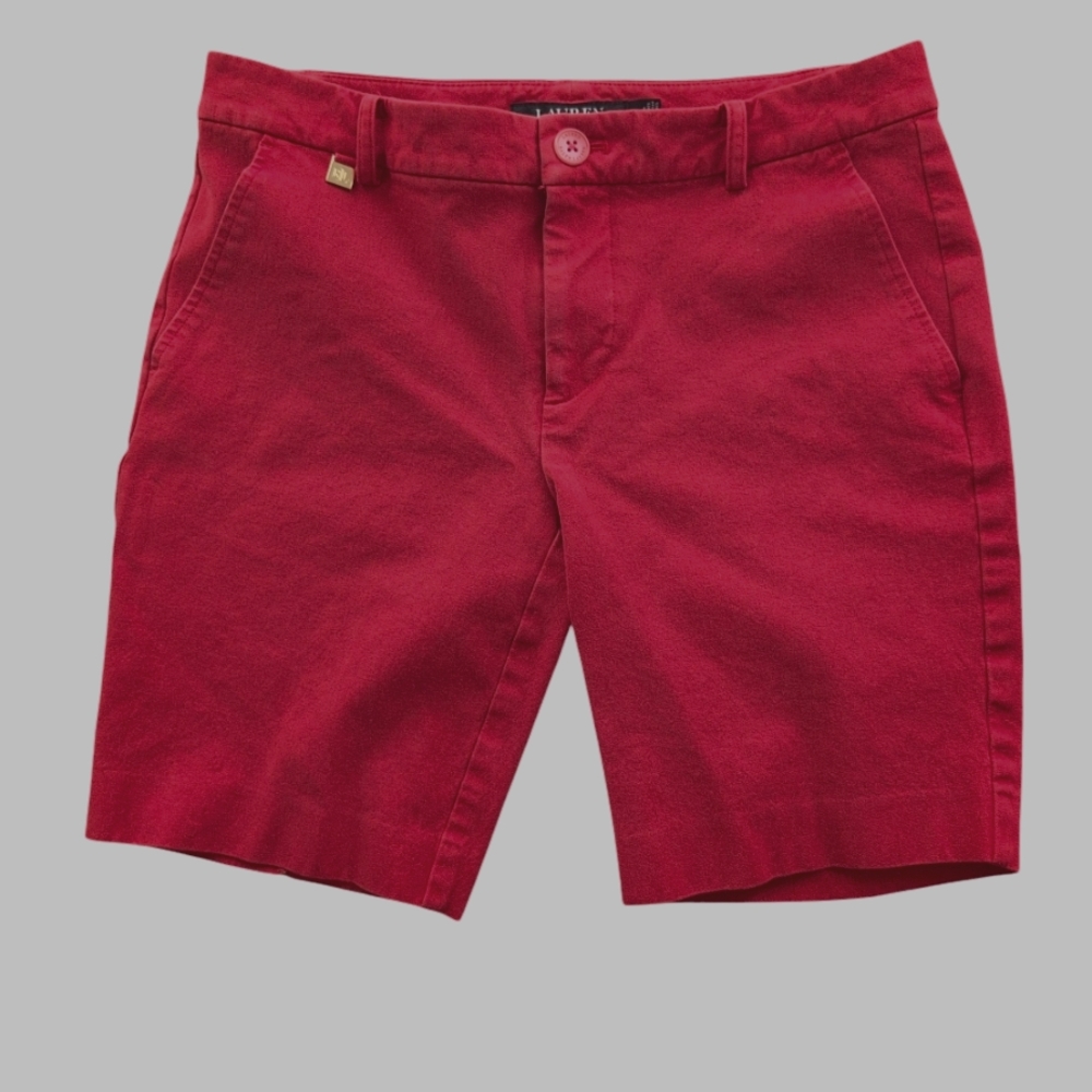 Lauren Ralph Lauren Women's 2P Shorts Bermuda Coral/Orange Preppy Casual School